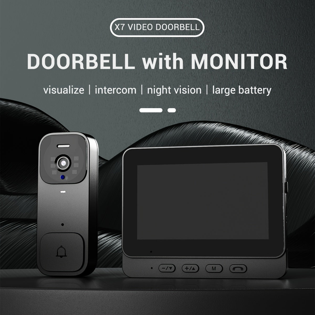 1 X7 video doorbell set with no WiFi or app required, supporting up to 128 GB memory card for local picture and video storage.