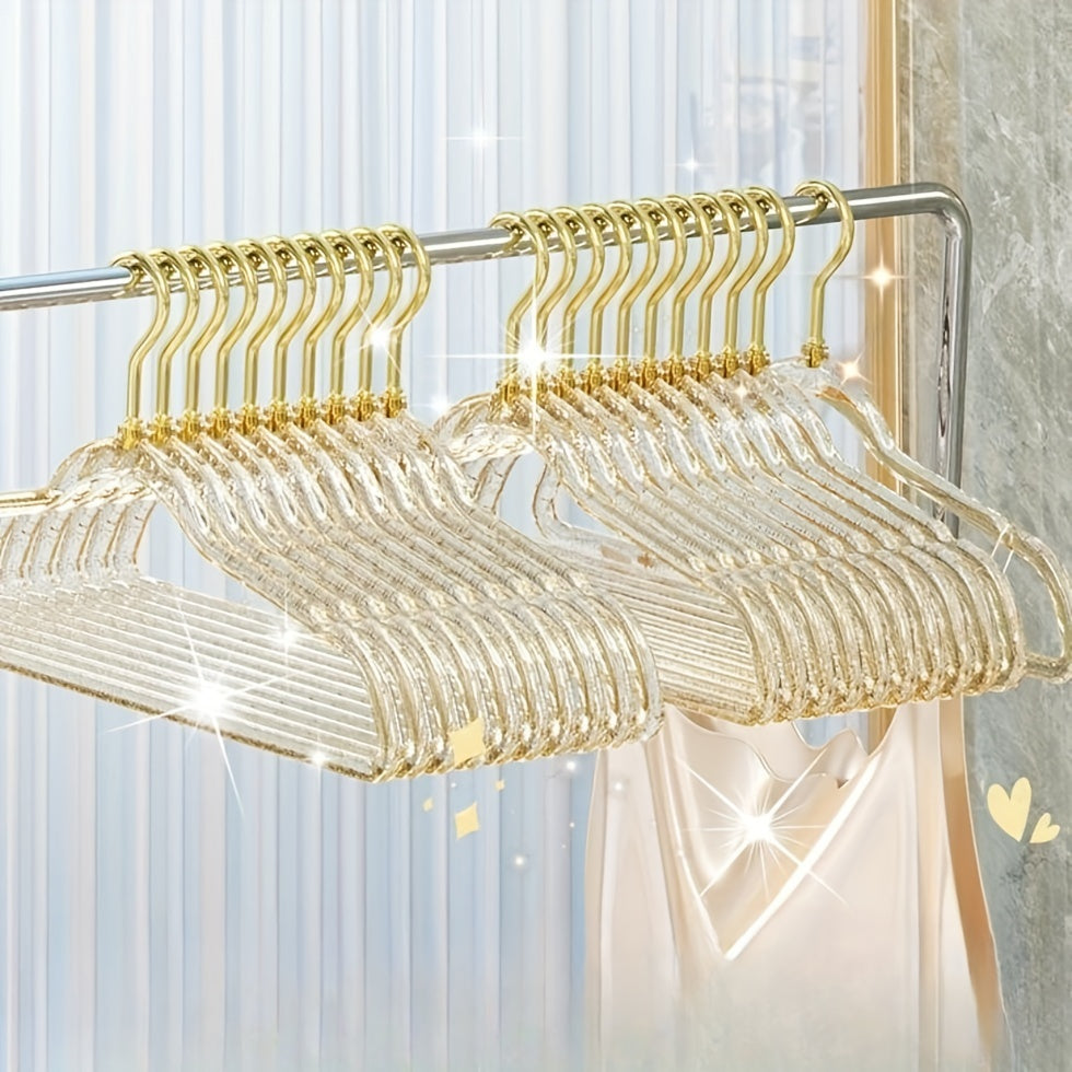 Clear Glitter Hanger with No Traces, Non-slip Design, Bulge-free, Ideal for Storing Clothes in the Bedroom or Home - Thickened Hanging Rack