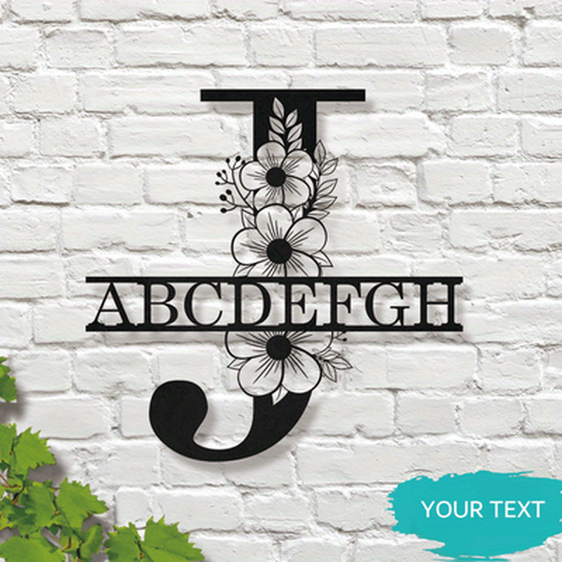 This Elegant Personalized Name Sign with Floral Design is a Customizable Iron Monogram Wall Art that is perfect for Home Decor, Wedding Favors, and Special Celebrations. Suitable for Ages 14 and up.