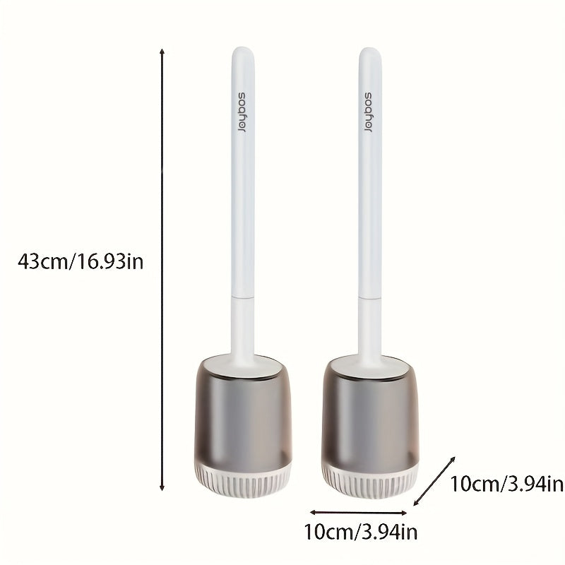 New model toilet brush set for 2025 made from polypropylene material with a silicone handle. Medium firmness and reusable design, wall-mountable with no need for electricity. Perfect for bathroom cleaning and makes an ideal Christmas or Halloween gift.