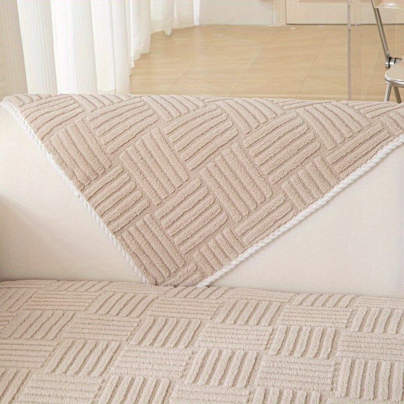 Soft, non-slip sofa cover for pet-friendly furniture protection in any room.