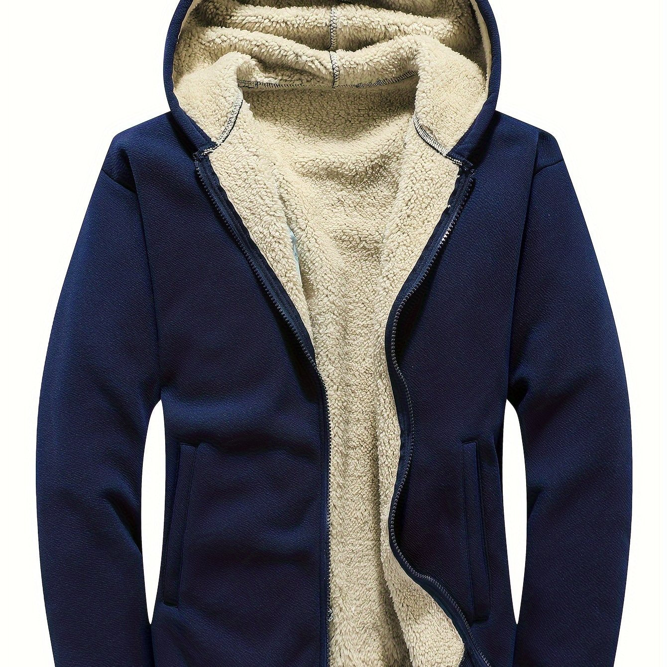 Men's Plus Size Casual Zip Up Fleece Hoodies.