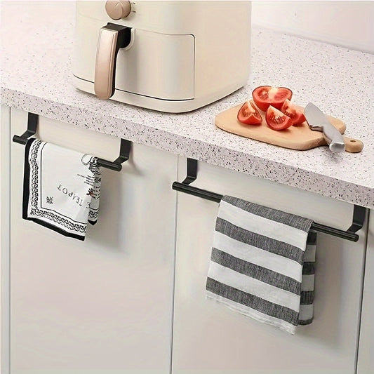 Stainless Steel Portable Towel Hook for Kitchen and Bathroom - Multi-functional Rack for Hanging Storage on Cabinets, Non-Perforated Installation