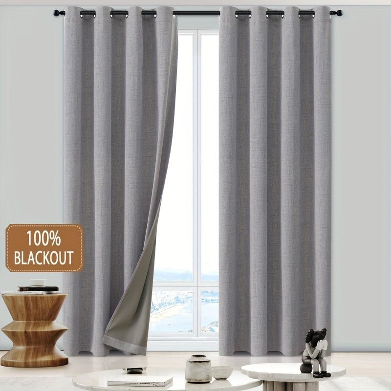 Energy efficient full blackout curtains with a back coating, perfect for blocking out the sun in your bedroom. These thermal insulated window drapes make a stylish addition to your living room decor.