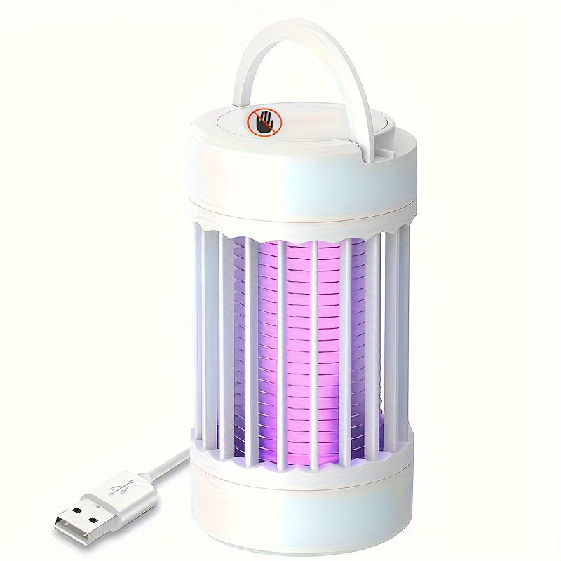 USB-powered bug zapper lamp for indoor use, effective fly and mosquito killer, ideal for home, bedroom, and dorm.