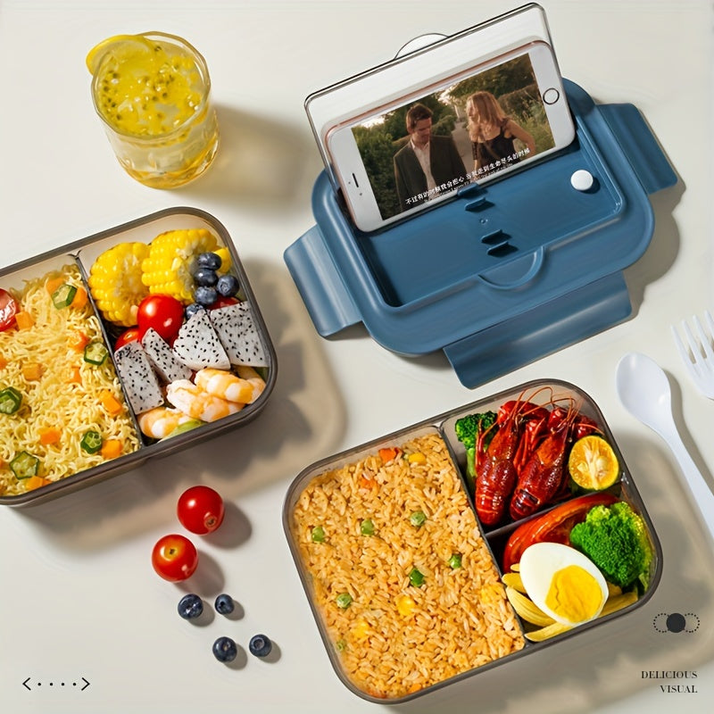 Fresh-keeping Leak-proof Double-layer Lunch Box, Large Capacity, Microwave Safe, Portable Meal Box for Work or School, Nutritional Sub-packaging - Say Goodbye to Fast Food with this 1-piece set.