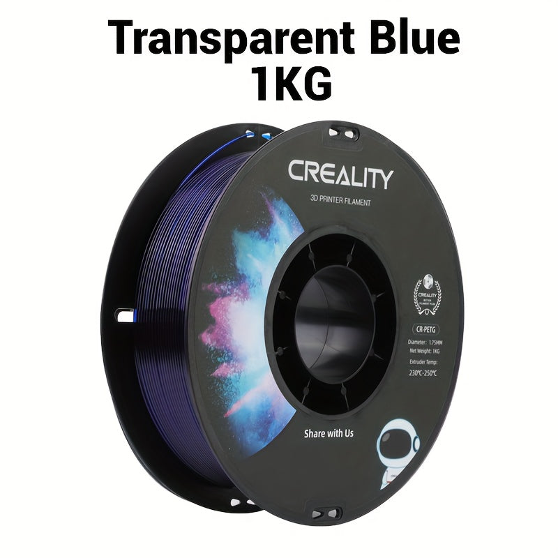 Creality PETG 3D Printer Filament 1.75mm 1KG, High Precision, Strong Toughness, Odorless, Better Fluidity, Moisture-proof, Ender Filament 1pc.