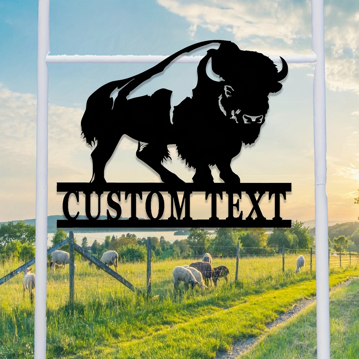 Bring a Personal Touch to Your Space with our Customizable Buffalo Metal Sign. Perfect for Bison Ranches, Hunting Lodges, and Farmhouse Decor. This Metal Wildlife Silhouette is Crafted for Ages 14 and Up, Adding an Artistic Touch to Your Home.