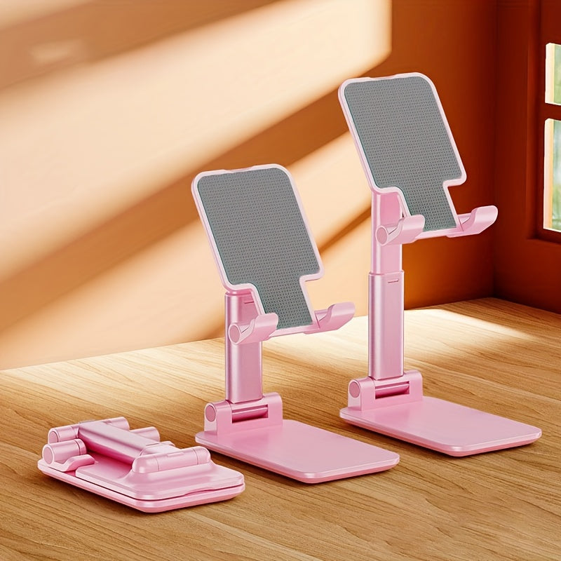 Foldable portable mobile phone and tablet bracket for office use.