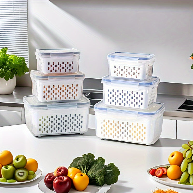 Premium airtight food storage containers set of 4, made with BPA-free plastic. Ideal for meal prep, these reusable containers are leak-proof, freezer-safe, and feature a gull wing closure. Keep your kitchen organized with these multipurpose rectangular