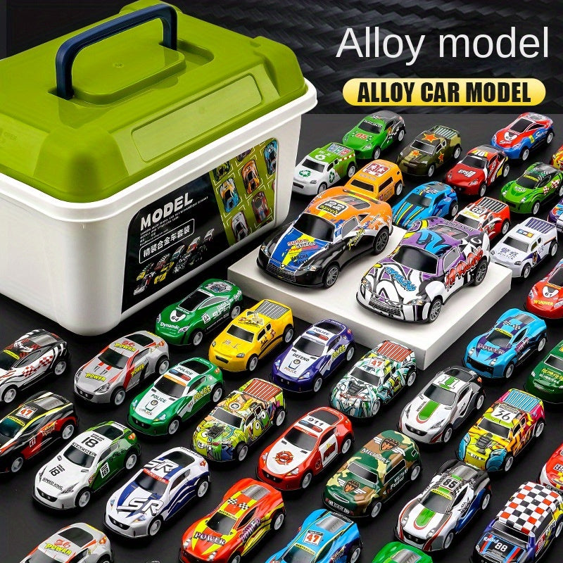 20/30/50-piece metal spring iron car box set of small toys for children in winter.