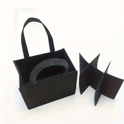 The Red Wine Portable Felt Bag can hold up to 6 bottles of wine or beer.