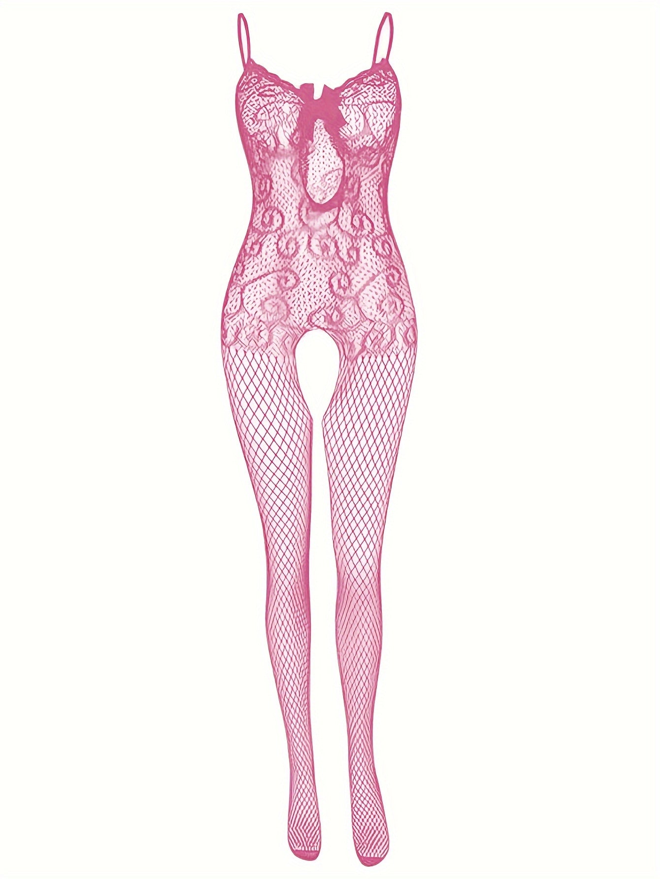 Mesh sleeveless bodystocking, women's lingerie set.