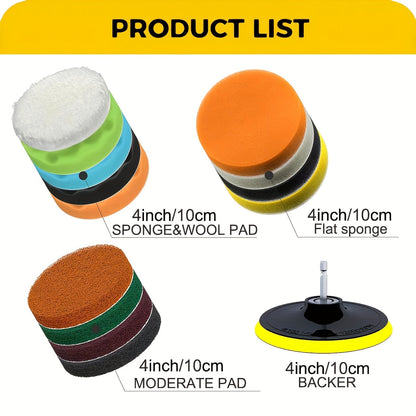 Set of 23 Pieces Including Drill Brushes, Window Brushes, Blind Spot Brushes, Dust Cleaning Brushes, Scouring Pads, and Drill Brush Accessories. Ideal for Cleaning Crevice Floors, Bathrooms, Kitchens, Tiles, Corners, Floors, Car Wheels, and Blind Spots.