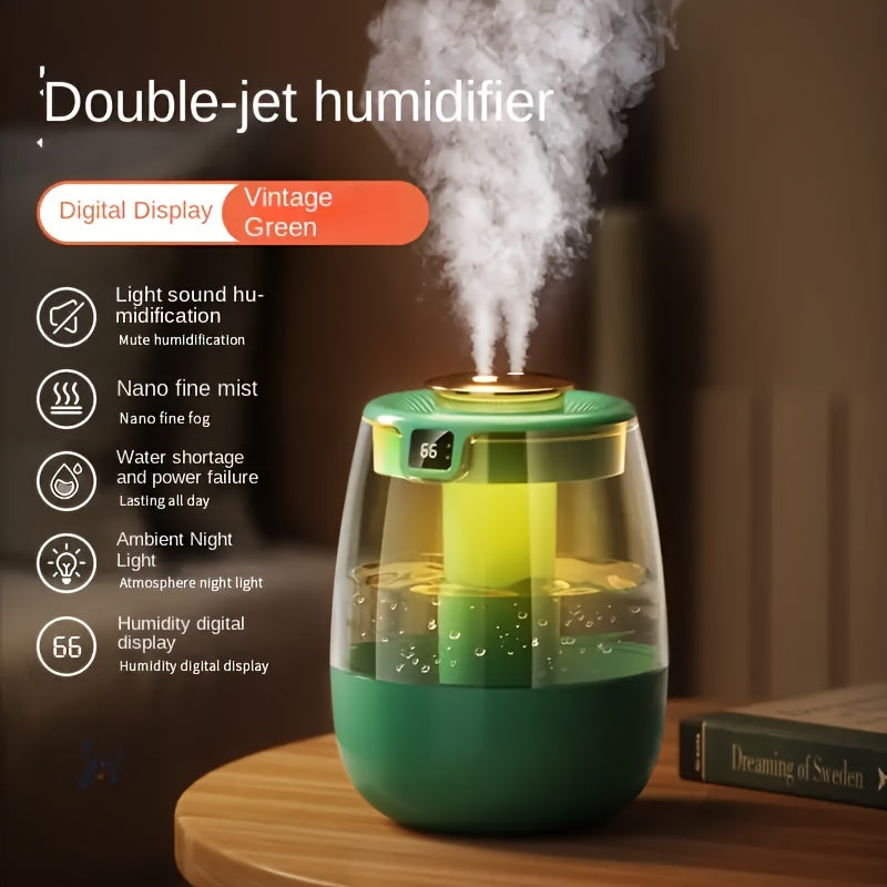 Quiet, spacious USB humidifier perfect for bedrooms, desks, and home purification.