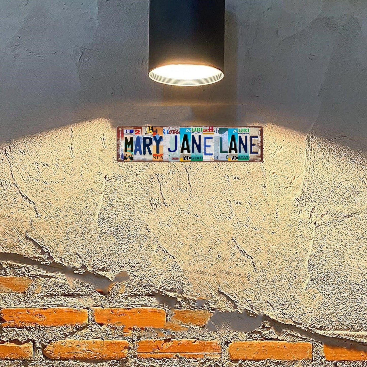 1 piece of the Mary Jane Lane Metal Tin Sign, measuring 15.75 inches by 3.94 inches (40x10cm). This novelty street sign is perfect for home, room, wall, restaurant, bar, cafe, garage, or farmhouse decor. It also makes a great Easter, Halloween, or