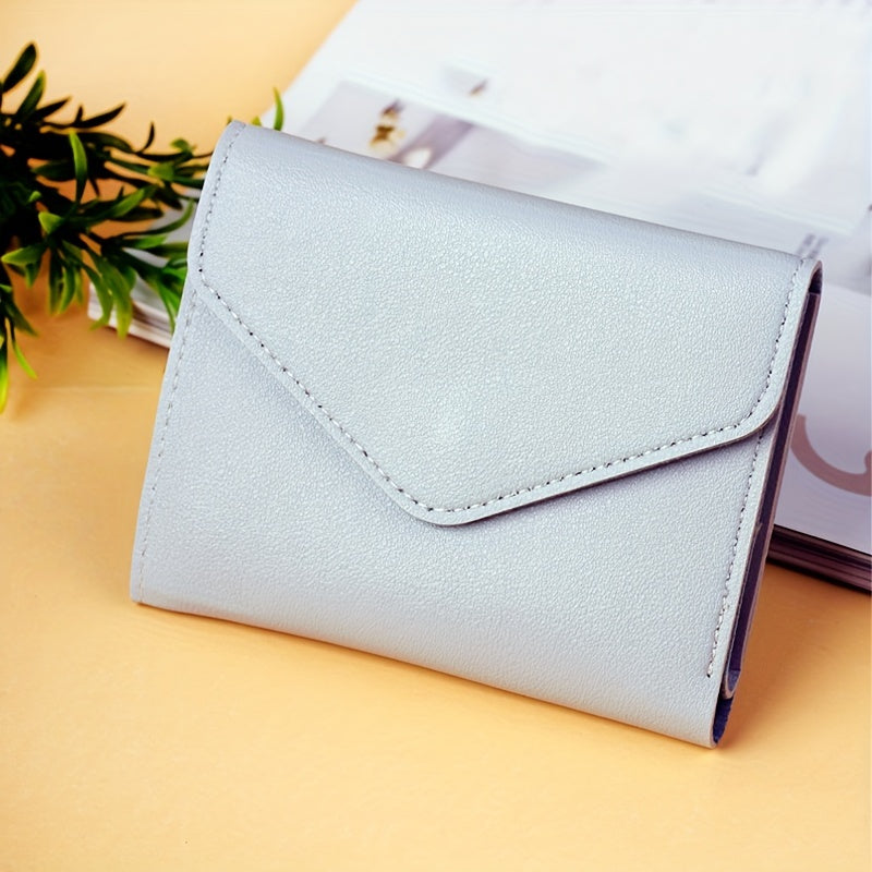 Women's credit card holder with 6 card slots, girl's wallet, fashionable money clip, PU ticket holder, coin purse, lightweight ID holder, snap closure ID holder, and ticket holder.