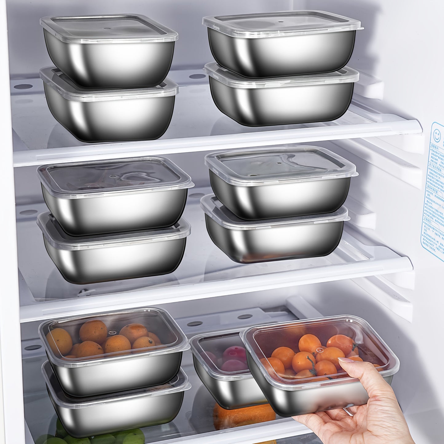 Set of 4 Stainless Steel Food Storage Containers with Lids - Perfect for Reusable Meal Prep, Lunches, and Outdoor Picnics with Convenient Flip-Top Design