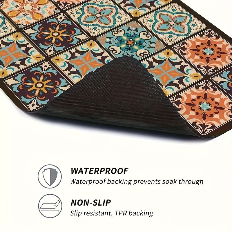 Absorbent Dust Cover for Washing Machines, Bedside Tables & Refrigerators - Classic Plaid & Mandala Design - Easy to Clean, No Electricity Required