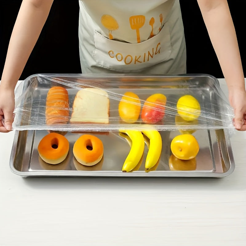 Reusable food-safe clear plastic cover designed for A+B size trays, fits trays under 70cm/27.6in. Ideal for catering, parties, and home use.