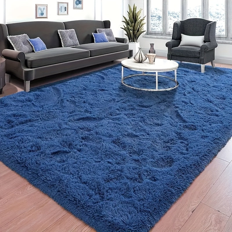 Luxurious Lake Blue Geometric Furry Carpet, Soft and Fluffy, Non-Slip, Machine-Made from High-Quality Polyester. Comes in Various Sizes for Living Rooms, Bedrooms, Hallways, Offices, and Indoor Spaces. Ideal for Christmas, Halloween, Thanksgiving