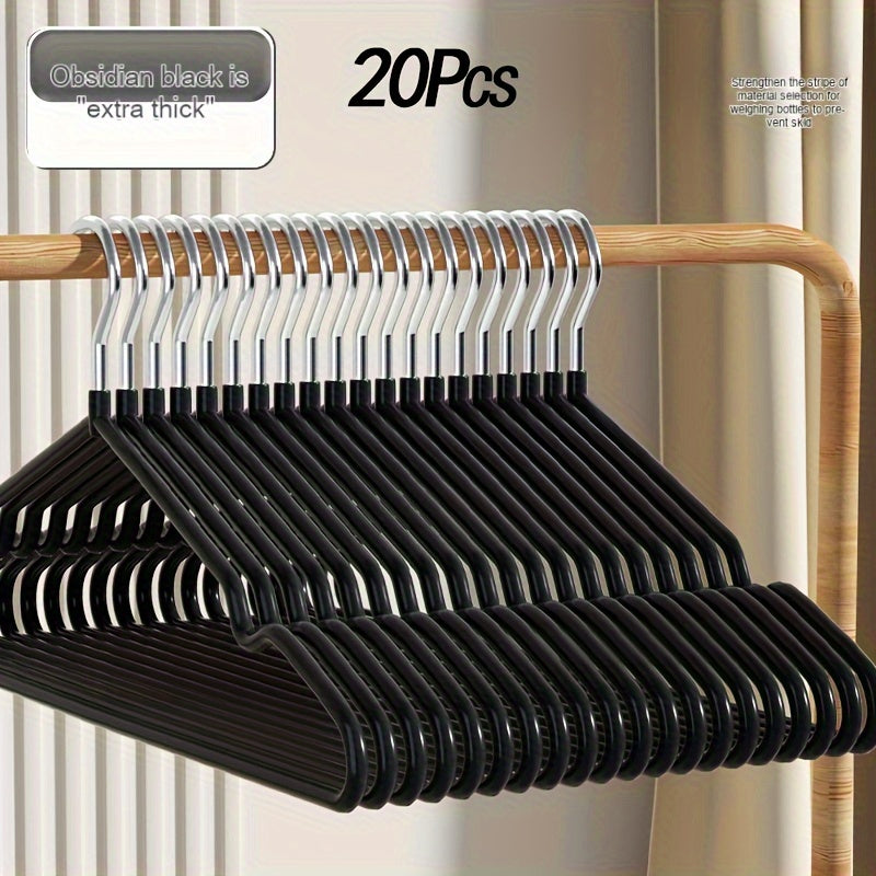 Durable Clothes Hangers for Home Use: 20-Pack Metal Hangers with Non-Slip Design, Large Capacity, and Space-Saving Features