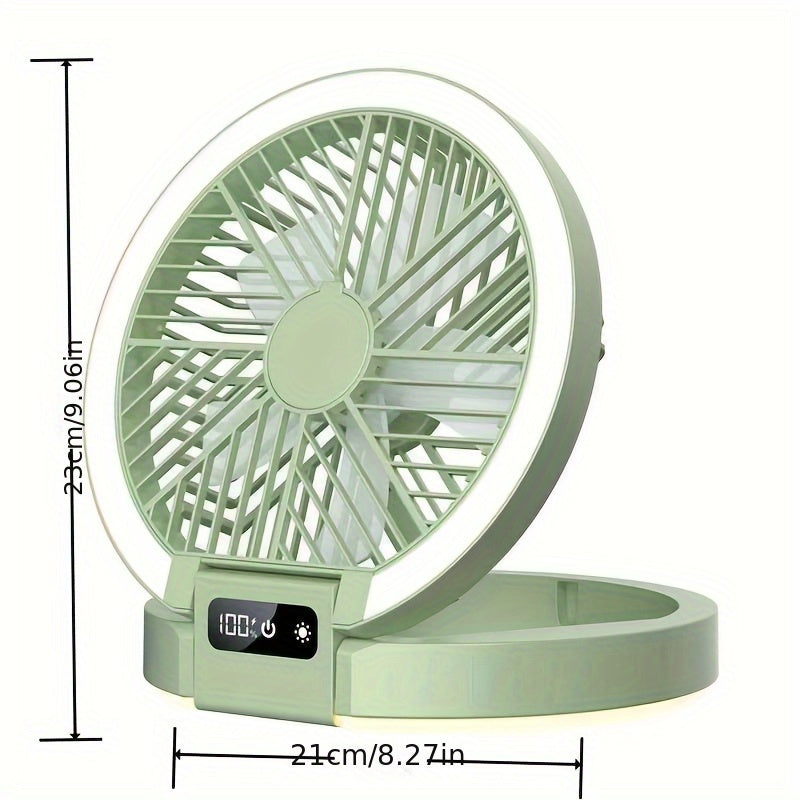 The Portable USB Rechargeable Table Fan is equipped with a 1200mAh lithium battery, making it perfect for both indoor and outdoor use. With button control and ABS material construction, this fan is ideal for travel and home use.