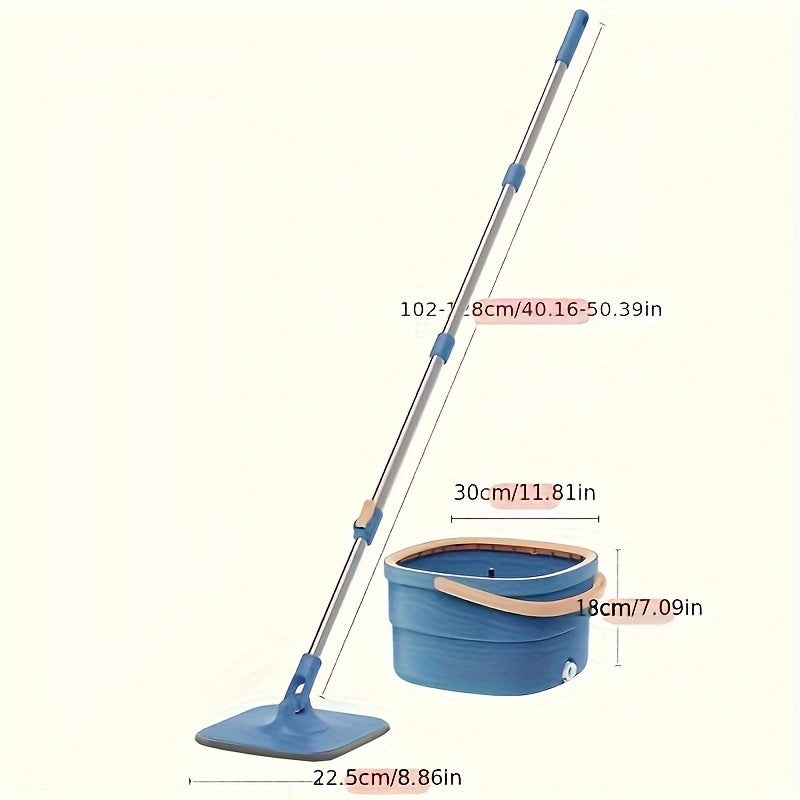 Get the convenient Sewage Separation Hands-free Wash Mop and Bucket Set, complete with 3 mop cloths. This Household Rotating Floor Mop is perfect for lazy and efficient cleaning, with a Dry and Wet dual-use design. Suitable for home, kitchen, and