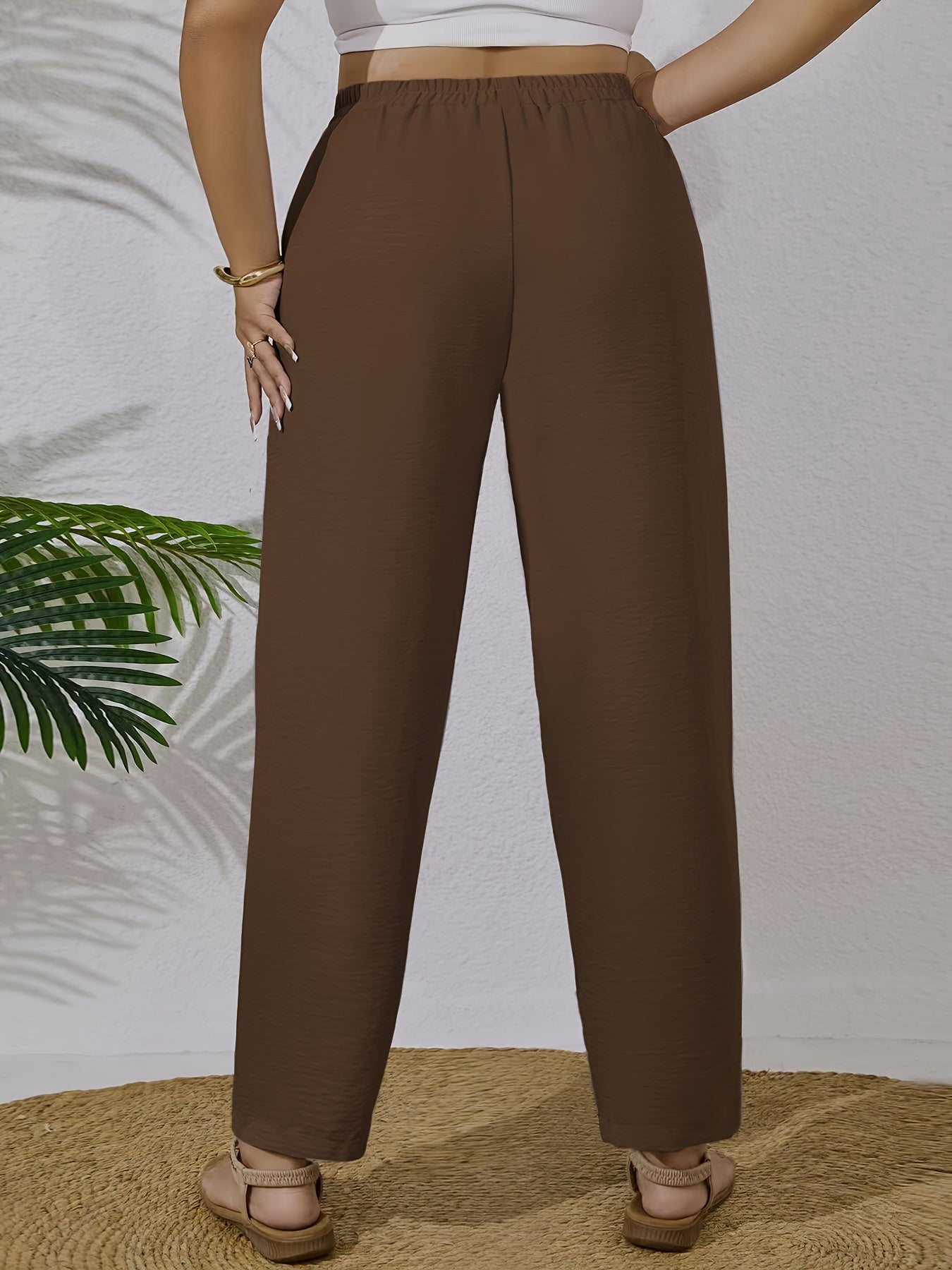 Elegant solid color Mary crepe pants made from 95% polyester and 5% spandex. Features a non-stretch woven fabric, straight leg style, and suitable for all seasons at 140g/m².