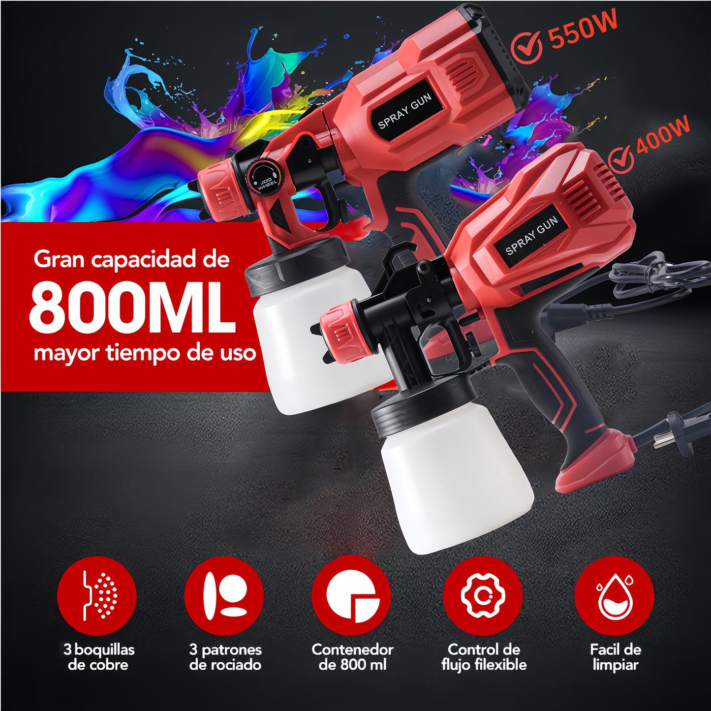 Electric spray gun for high-performance disinfectant and paint spraying, ideal for indoor cleaning and DIY projects.