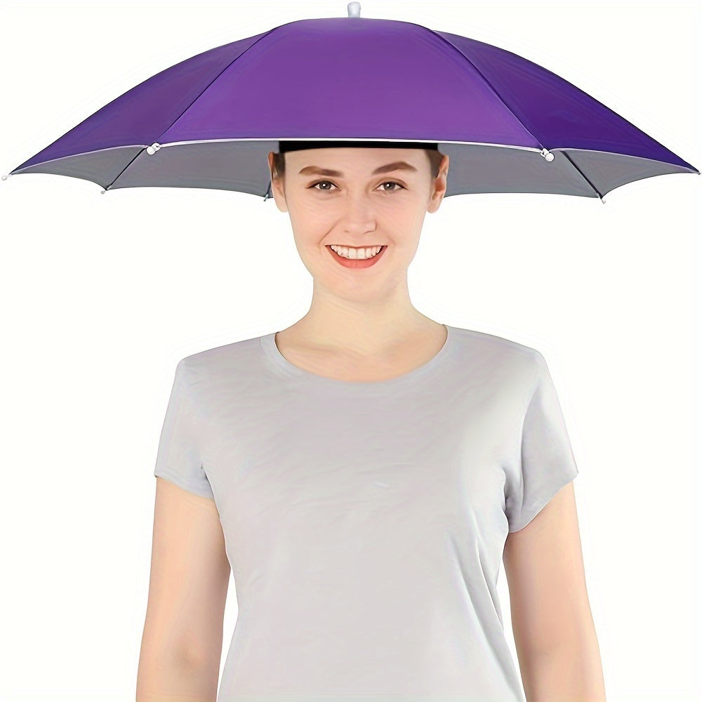 Elastic headband umbrella hat, suitable for camping and fishing, with UV protection.