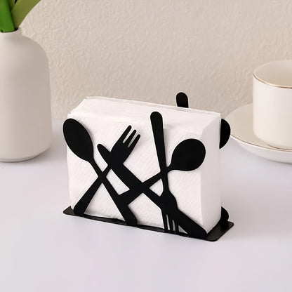 Black cast iron napkin dispenser for home and restaurant table decor.