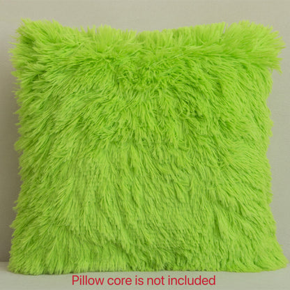 Luxurious 18x18 inch faux fur throw pillow cover for sofa, bedroom, or car.