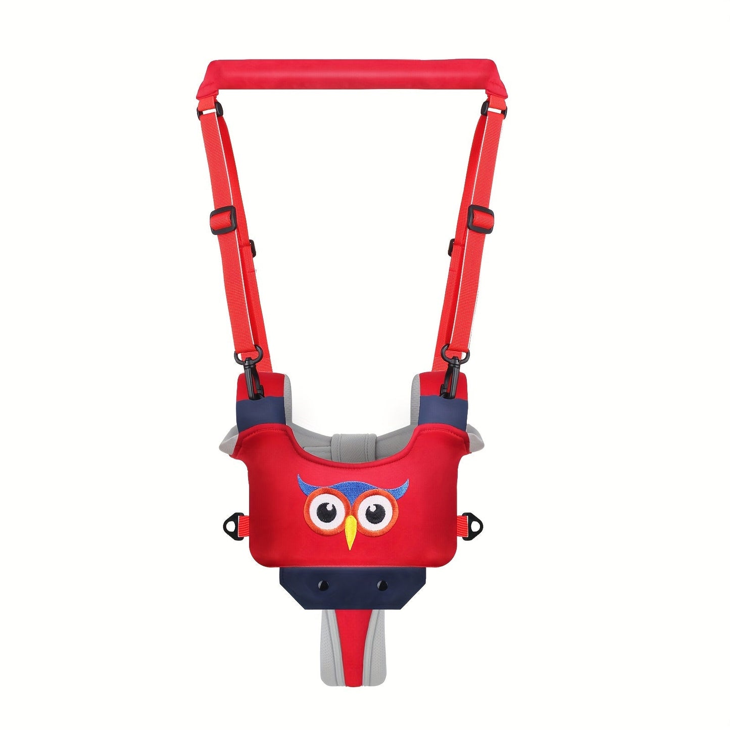 Adjustable Baby Walker Harness Assistant with Cartoon Embroidery (Penguin, Chick, Dog, Owl Designs), Breathable Learning Walk Aid for Infants and Toddlers 0-3 Years, Includes Traction Rope - 1 Pack