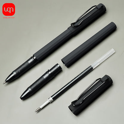 4/8pcs Wuqiannian Gel Ink Rollerball Pens, 0.7mm Medium Point, Quick Drying, Ergonomic Design with U-Shaped Clip, Black Ink for Office & School Use.