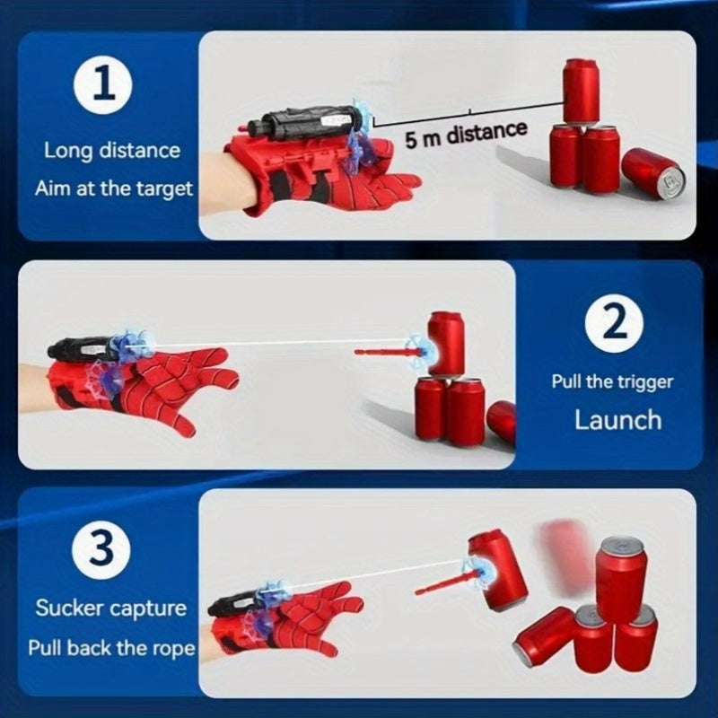 Advanced Spider Launcher Toy shoots soft darts and comes with spider web gloves.