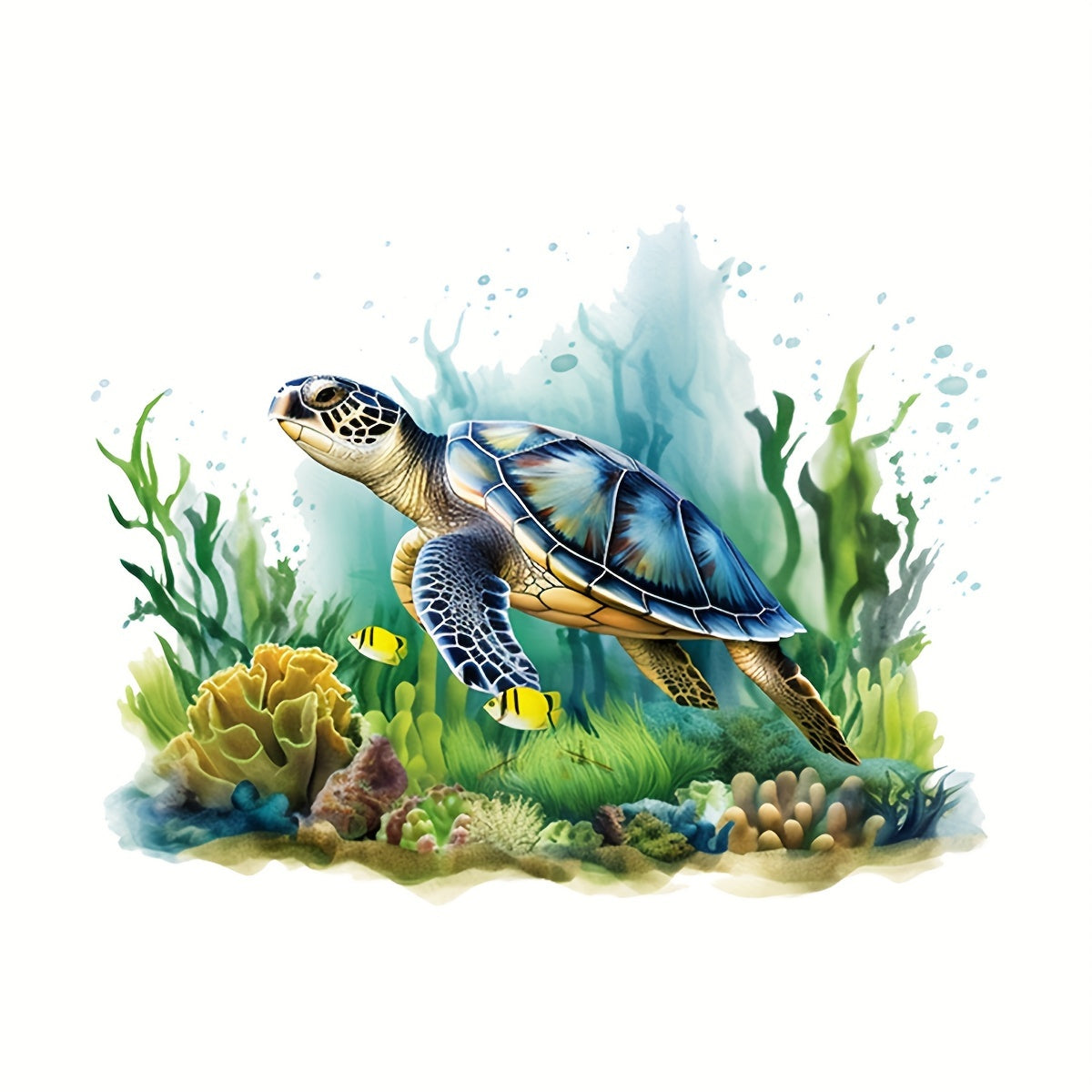 New Sea World Turtle Toilet Sticker for Bathroom Renovation, Removable Self-adhesive Decal for Aesthetic Home Decor