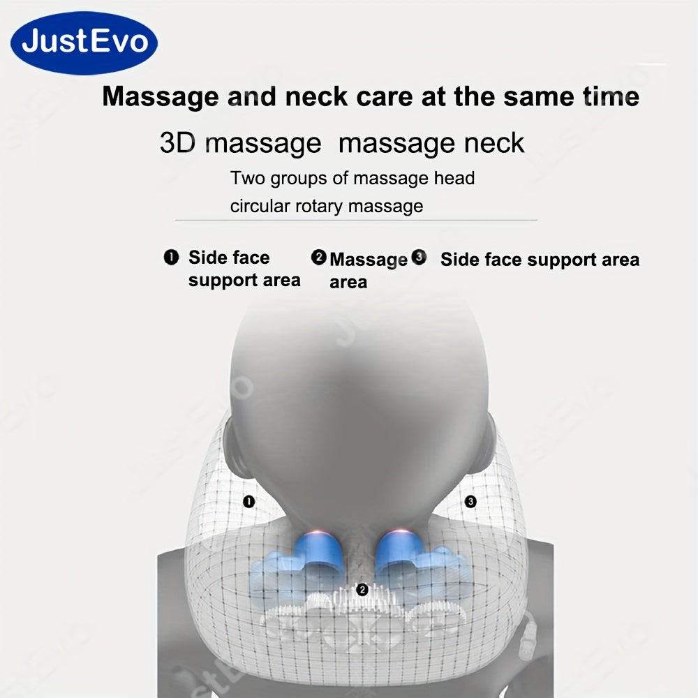 JustEvo Electric Neck U-shaped Pillow: Relaxing neck massager for home, office, and travel; great gift idea.