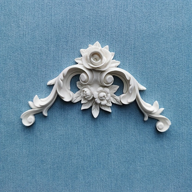 French style plastic corner flower molding for elegant living room and TV wall decoration, perfect for home renovation.