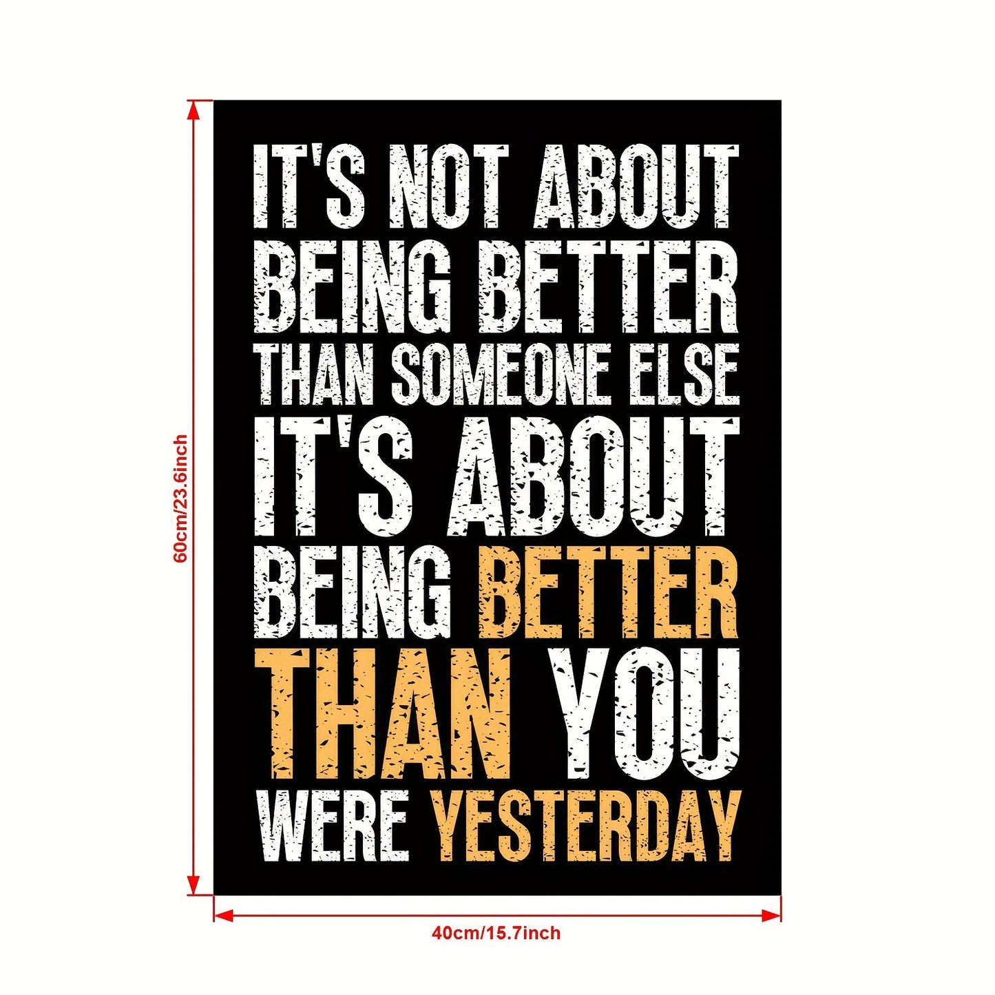 1pc Inspirational Art Canvas Poster for Home Wall Decor - "It's Not About Being Better". Ideal for Bathroom, Bedroom, Office, or Living Room. Frame not included.