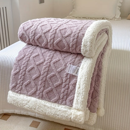 A cozy Double-Sided Fleece Bed Blanket perfect for autumn and winter, also great for staying warm during the summer with its thickened design. Ideal for all seasons and makes a wonderful Christmas gift.