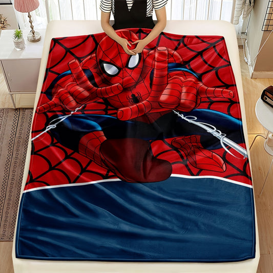 Soft, cozy Spider-Man plush throw blanket ideal for all seasons - perfect for gifting for couch, bed, travel, and car use.