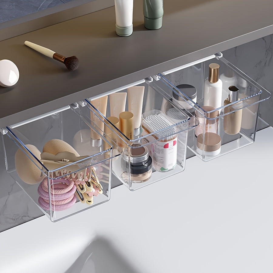 Convenient Cosmetic Organizer for Wall Mounting or Desktop Use - Easy Installation, Ideal for Organizing Cosmetics and Toiletries in Bathroom or Bedroom