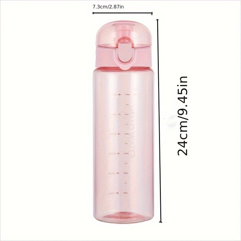 780ml BPA-Free Sports Water Bottle with Time Marker, Motivational Quotes, Leak-Proof Flip Lid, Gradient Design - Ideal for Outdoor Activities, Gym, Daily Hydration in Blue & Pink