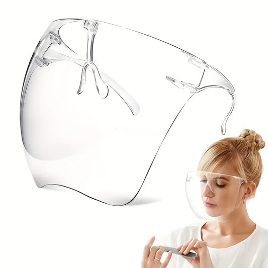 Clear nail dust mask protects from inhalation and eye irritation during manicures and pedicures.