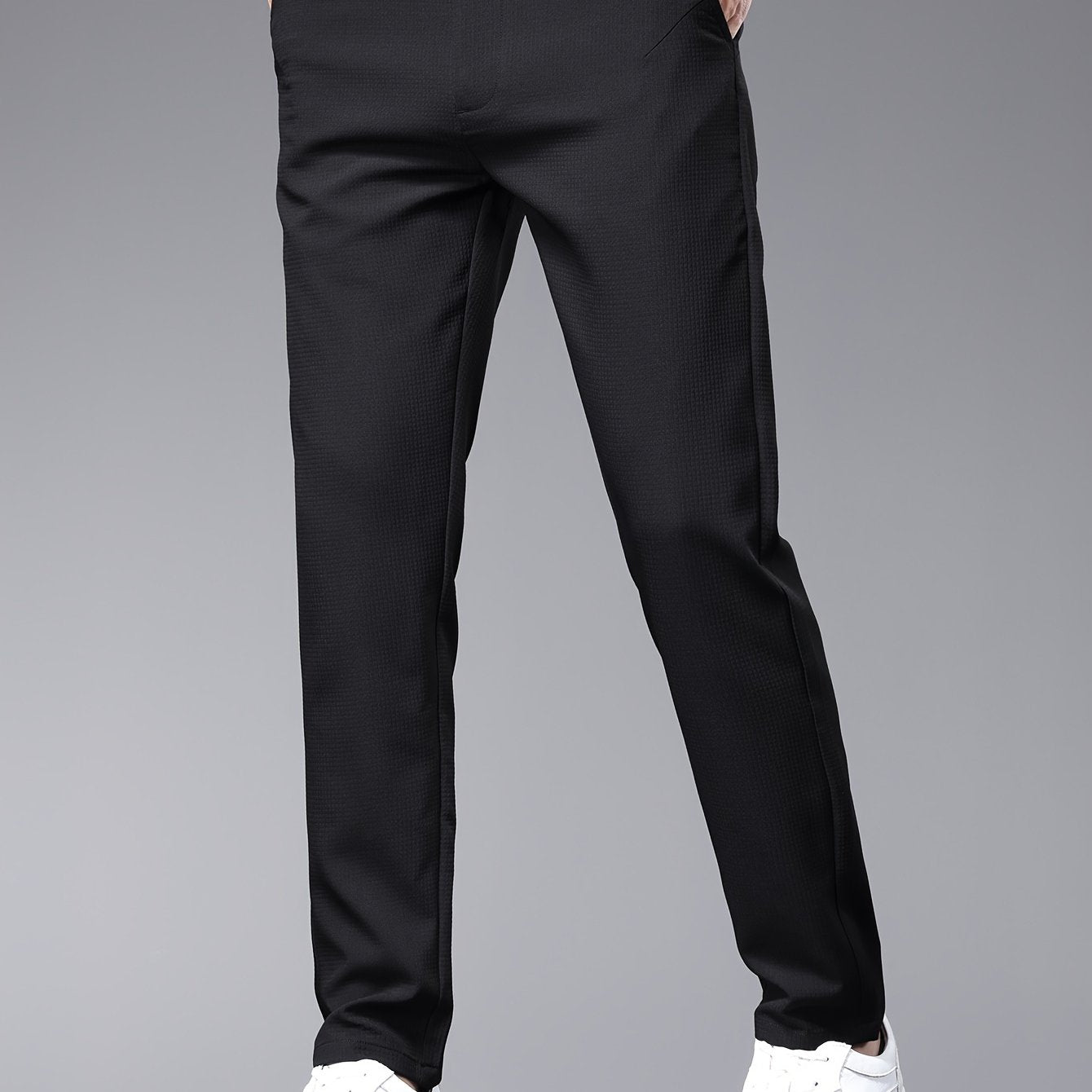 Men's slim fit pants with pockets, perfect for outdoor activities in spring and autumn.