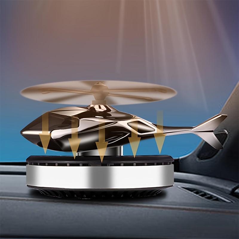 Solar rotary helicopter diffuser for small, fresh, long-lasting fragrance in cars, RVs, and interiors.