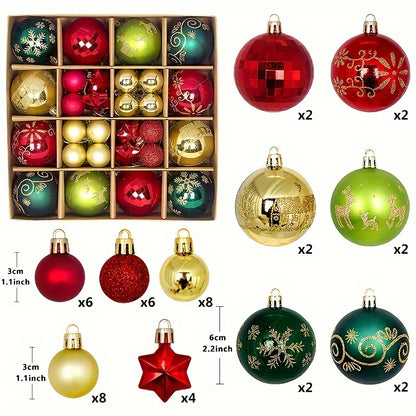 44 Christmas ball ornaments for decorating Christmas trees at home parties, weddings, and as holiday gifts.