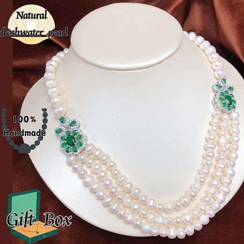 Elegant and luxurious Vintage Freshwater Pearl Necklace, perfect for everyday wear and special occasions - Comes in a beautiful Gift Box.