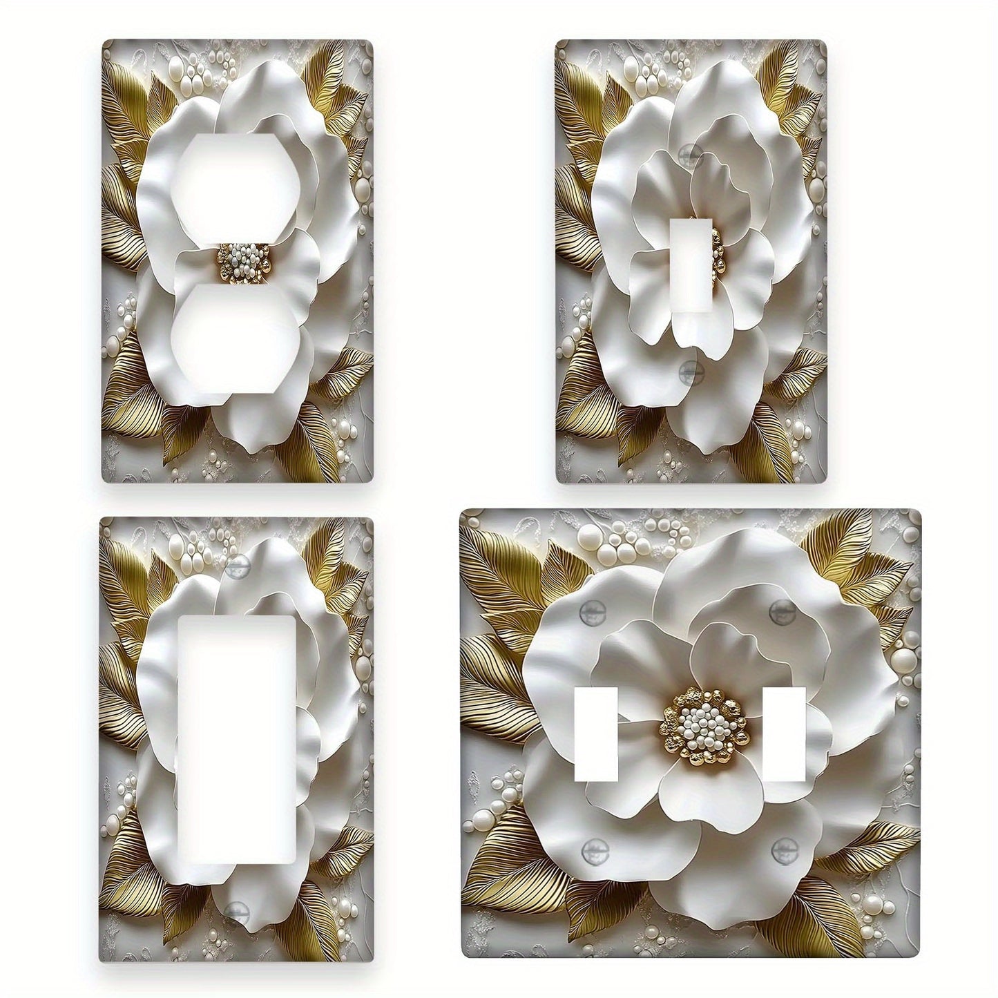 3D flower light switch cap fits teen rooms, bedrooms, bathrooms, and game rooms. Simple installation, no batteries needed.